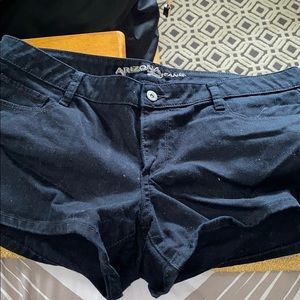 Black jean shorts